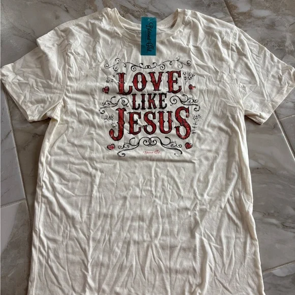 Love Like Jesus Graphic Tee - Cream - Picture 1 of 4